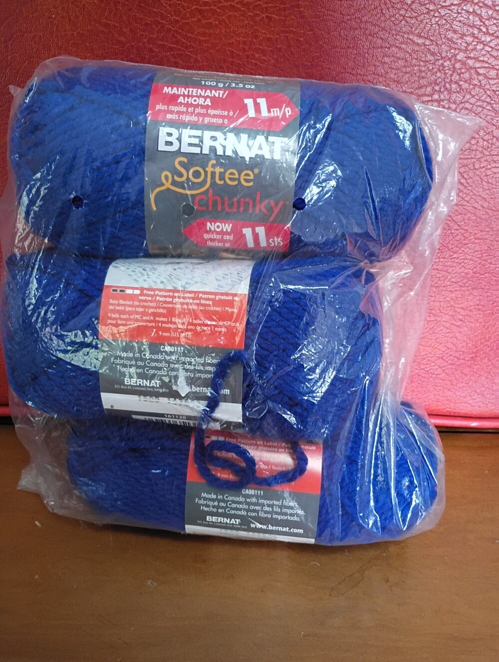Bernat Softee Chunky Yarn, Royal Blue, - 3 Skeins